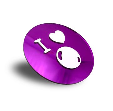 Mirrored I Heart Pinball Drink Coaster - Purple